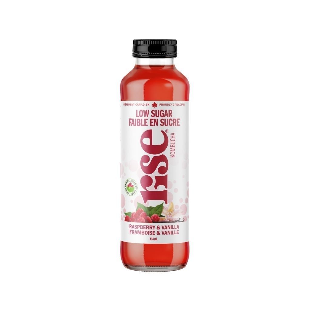 Faible en Sucre Framboise & Vanille Rise Kombucha - La Boite à Grains