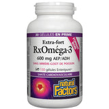RxOmega-3 Extra Strength 600 mg Natural Factors - La Boite à Grains
