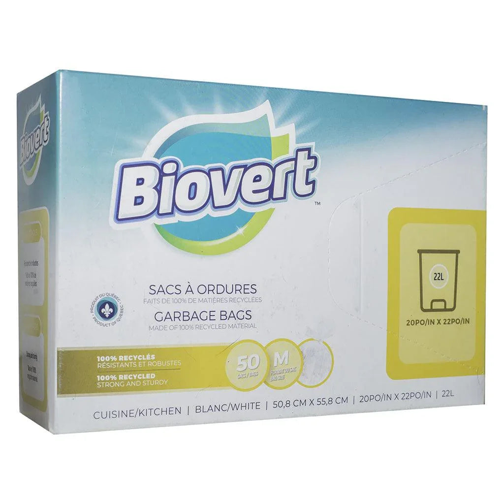 Sacs à Ordures Blancs 22 L BioVert