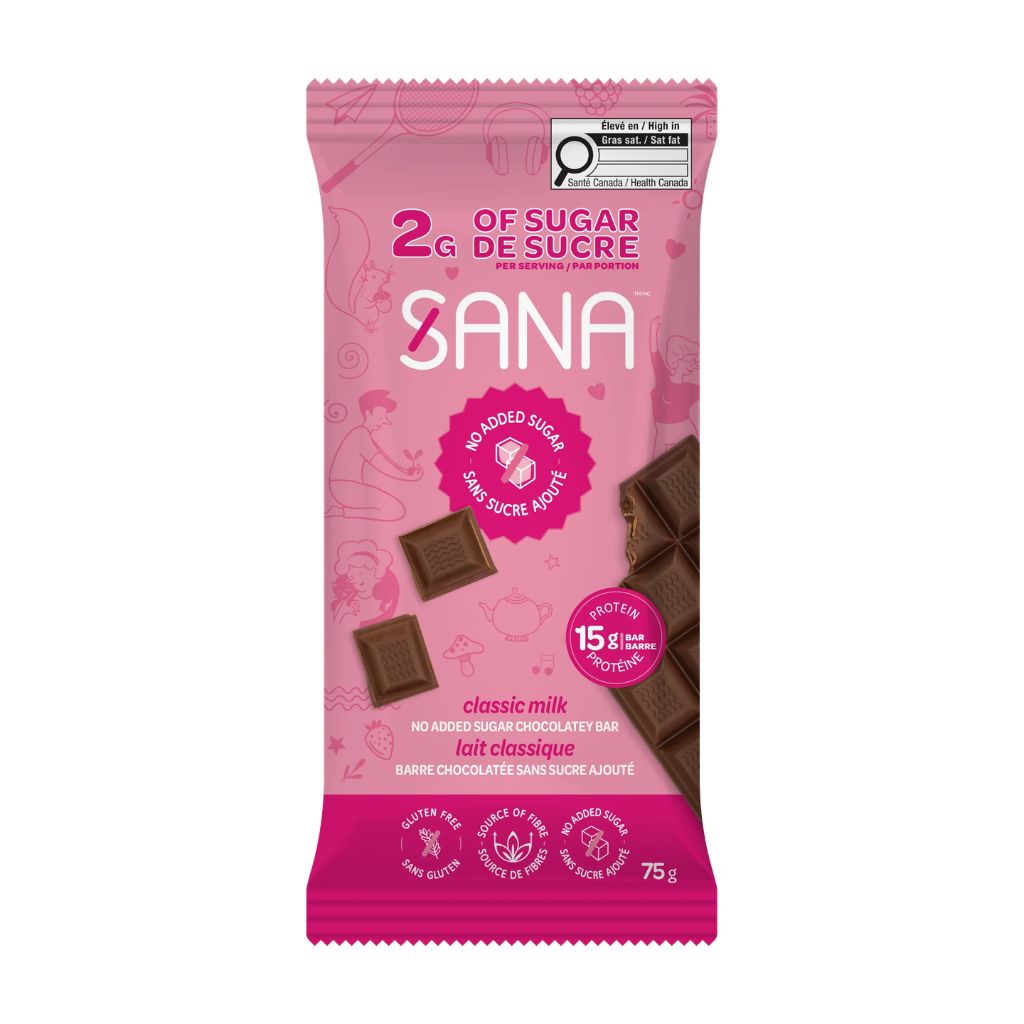 barre chocolatée au lait classique Sana - La Boite à Grains