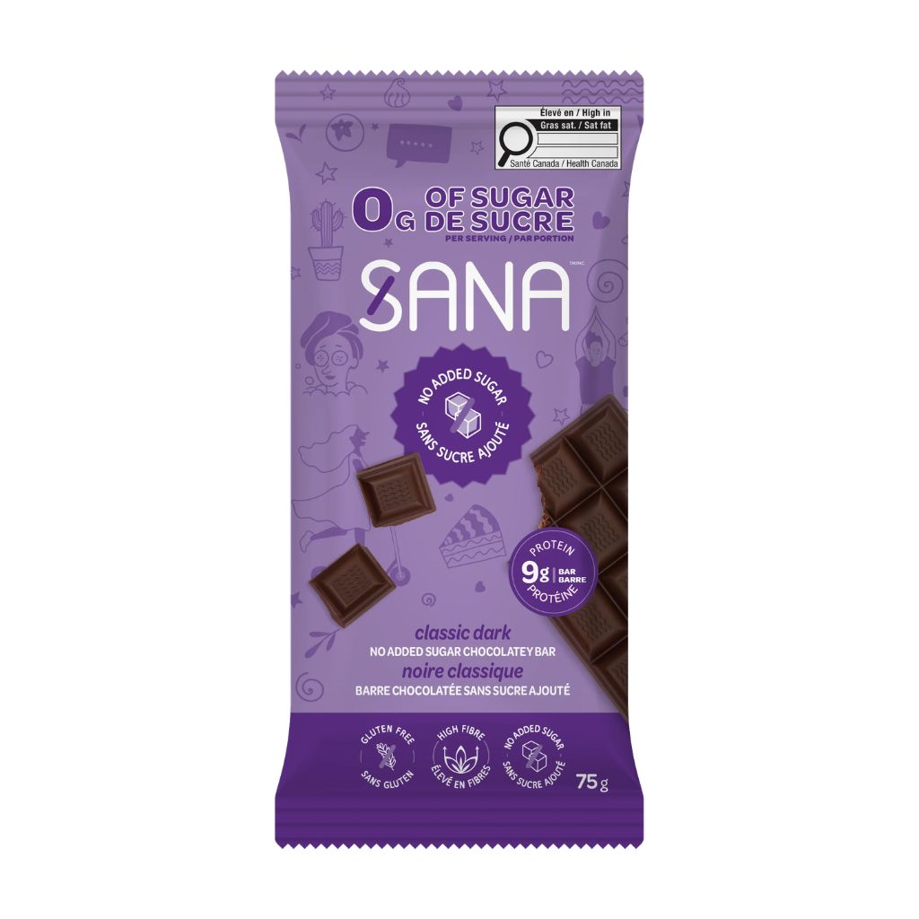 barre chocolatée noire classique Sana - La Boite à Grains