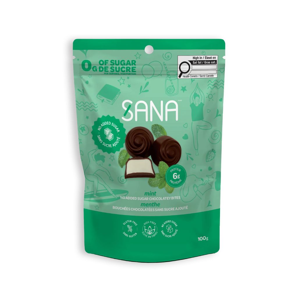 bouchées chocolatées menthe Sana - La Boite à Grains