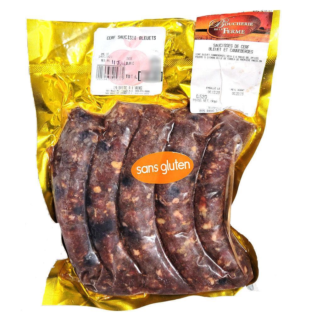 Deer Sausages Blueberries and Cranberries Boucherie de la Ferme