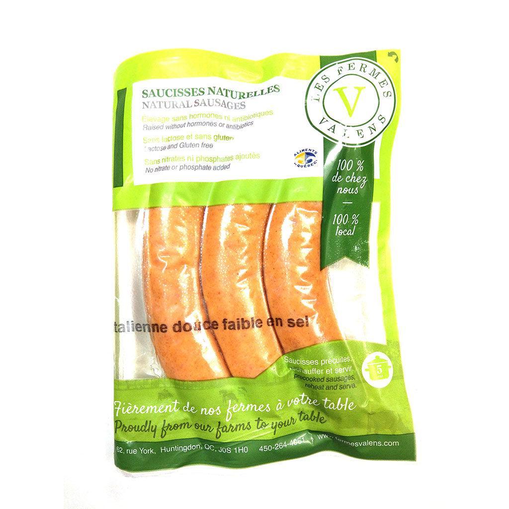 Low Salt Natural Mild Italian Sausages Les Fermes Valens - La Boite à Grains