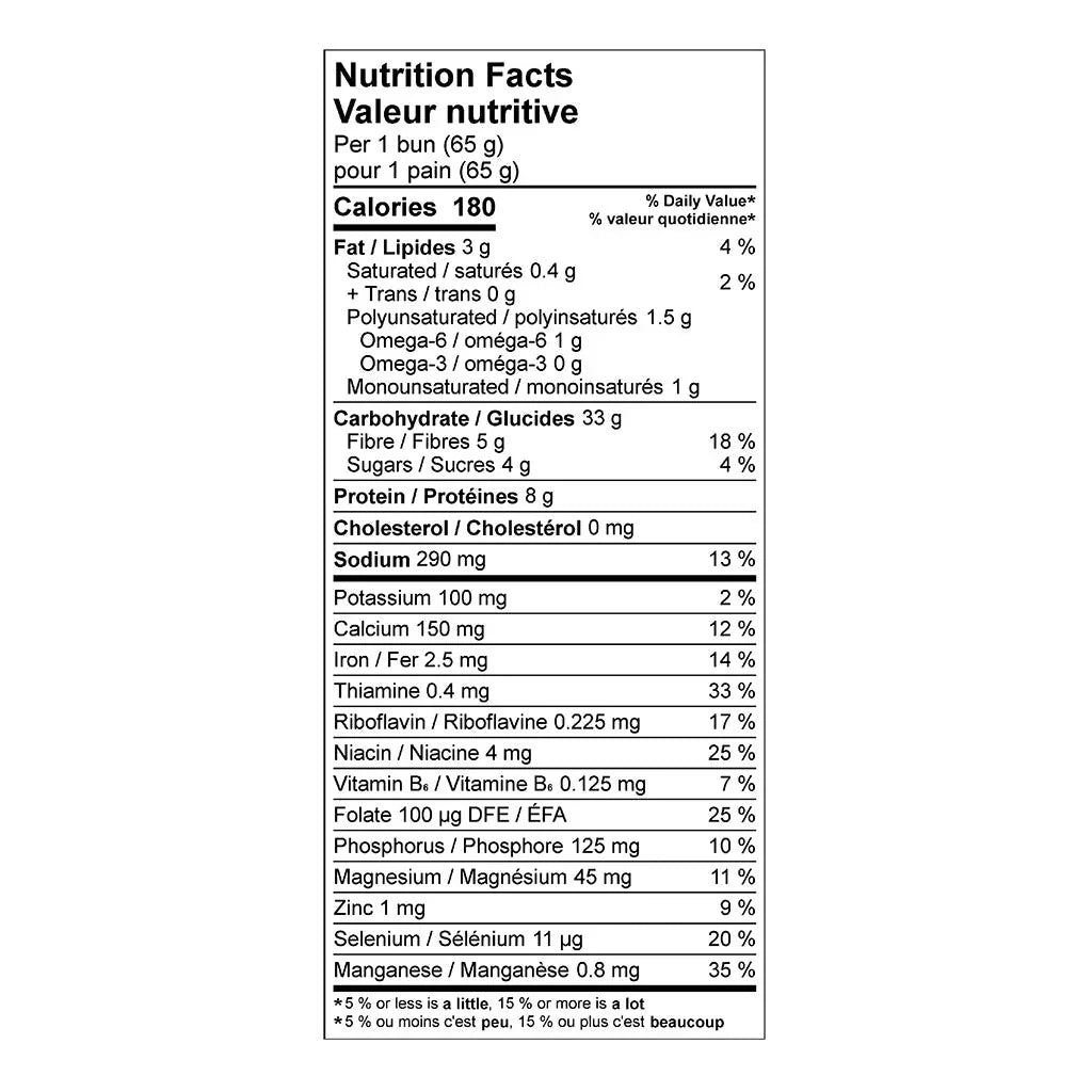 silver hills sprouted power pains à hamburgers avec graines de sésame 390 g valeur nutritive - La Boite à Grains
