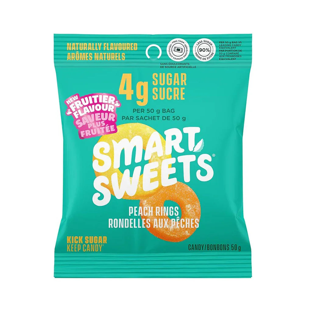 bonbons rondelles aux pêches Smart Sweets - La Boite à Grains