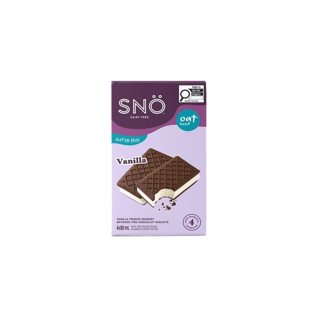 SNÖ dessert glacé vanille entre deux biscuits chocolatés - La Boite à Grains