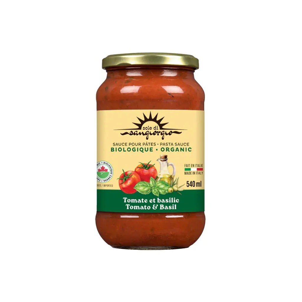 sole di sangiorgio organic tomato and basil pasta sauce - La Boite à Grains