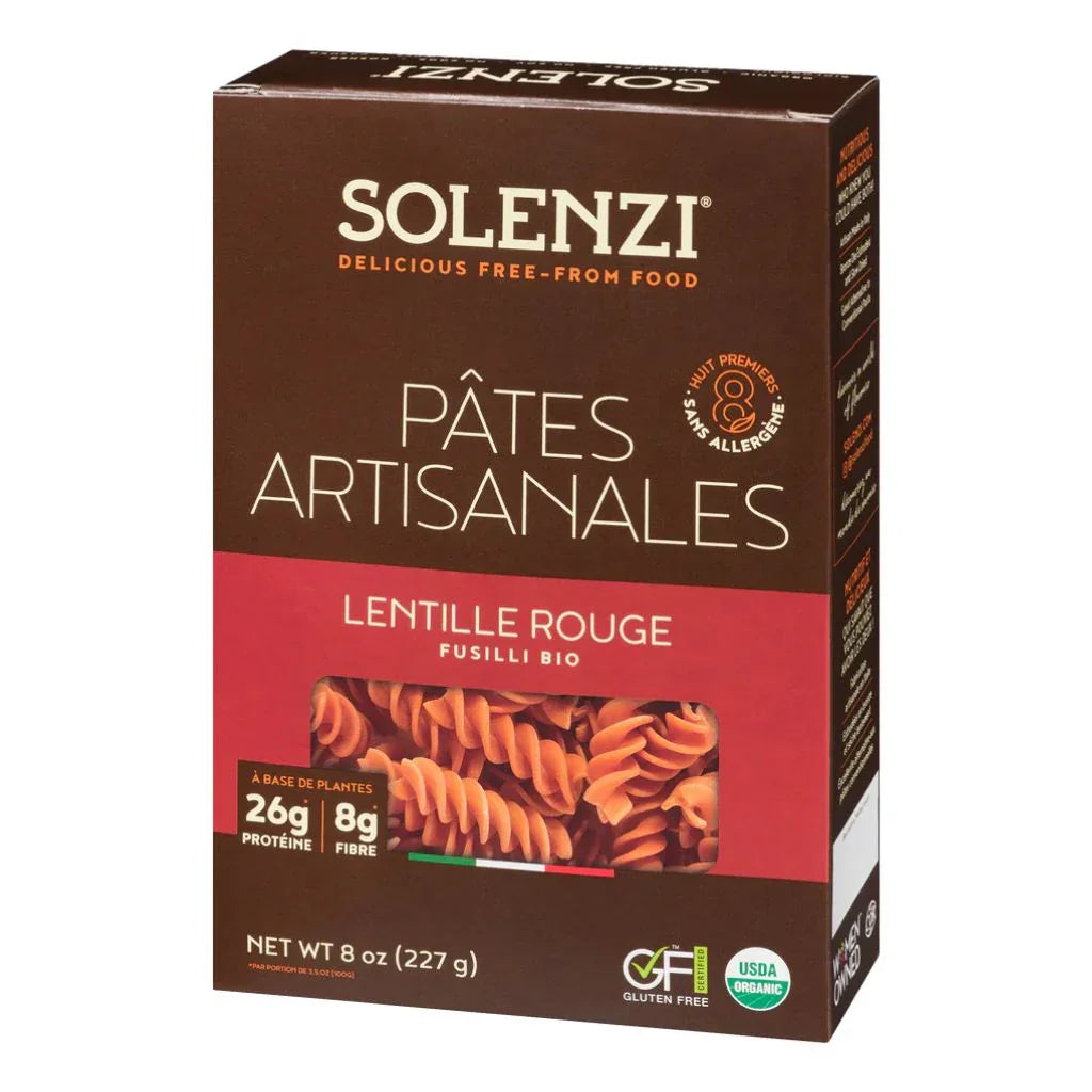 fusilli lentille rouge Solenzi - La Boite à Grains