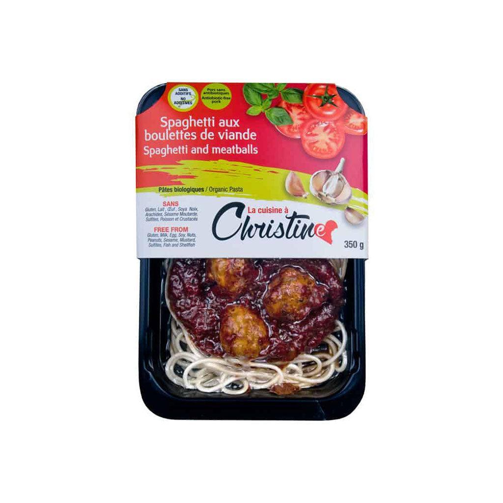 Spaghetti with Meatballs La Cuisine à Christine - La Boite à Grains