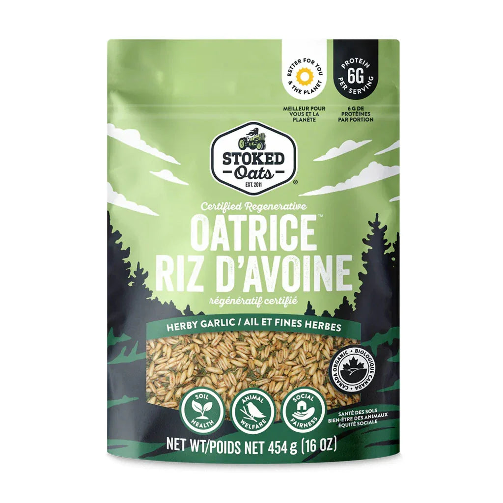 Stoked Oats organic garlic and herb oat rice - La Boite à Grains