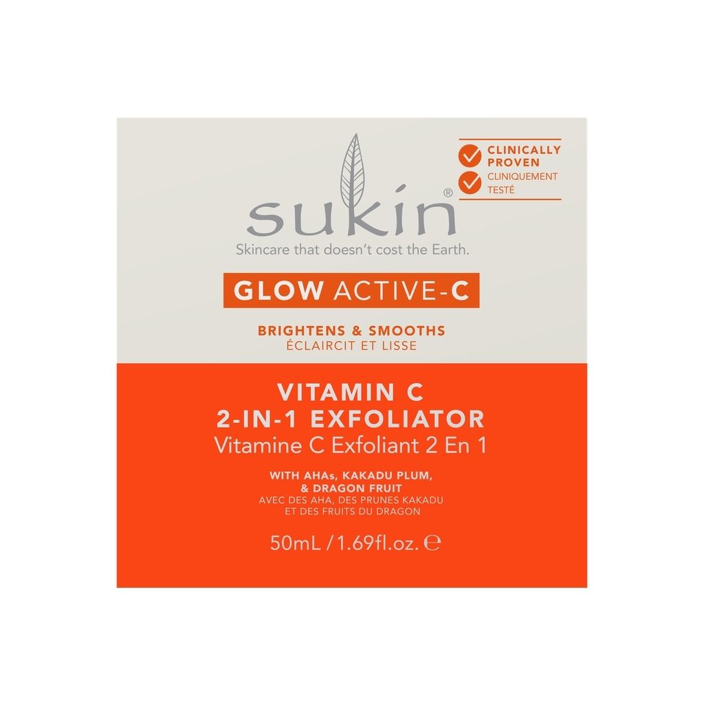exfoliant 2 en 1 Vitamine C Glow Active-C Sukin - La Boite à Grains