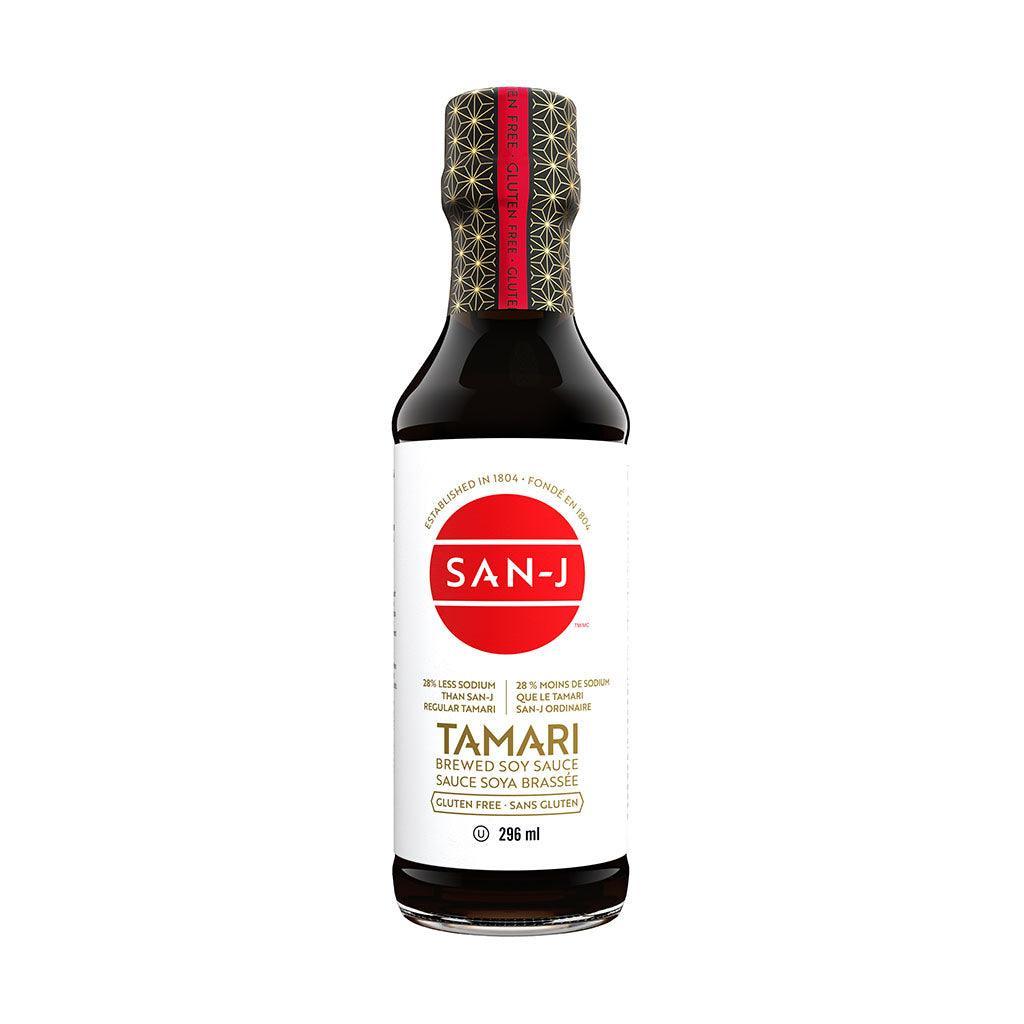 Tamari Brewed Soy Sauce 28% Less Sodium San-J - La Boite à Grains