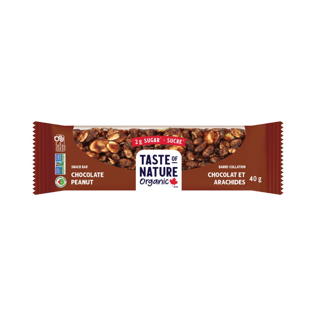 barre collation chocolat et arachides Taste of Nature - La Boite à Grains