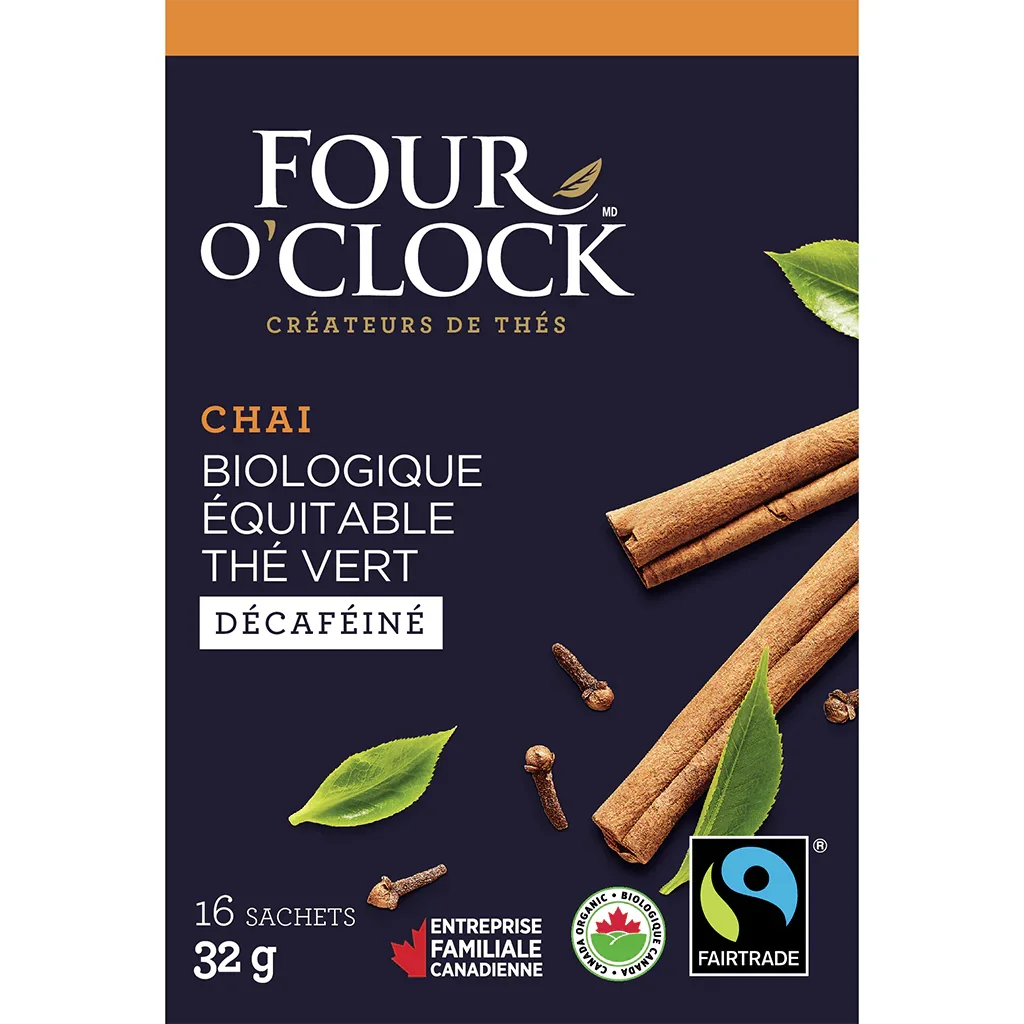 Organic Decaffeinated Chai Green Tea Four O'Clock - La Boite à Grains