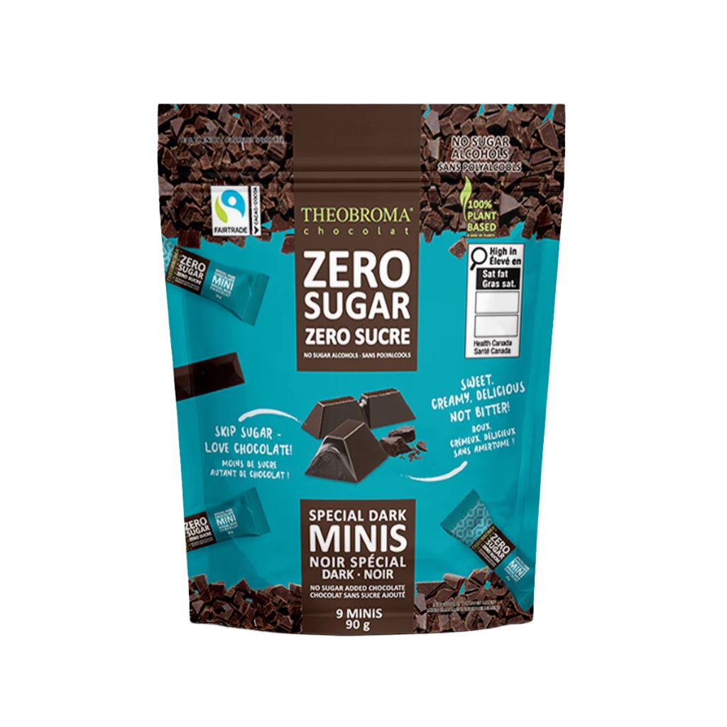 minis chocolats noir spécial zéro sucre Theobroma - La Boite à Grains