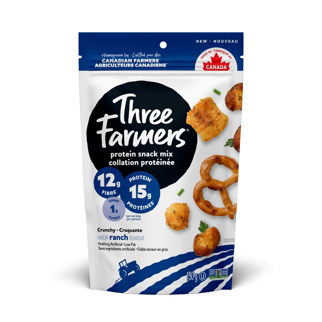 collation protéinée croquante saveur ranch Three Farmers - La Boite à Grains