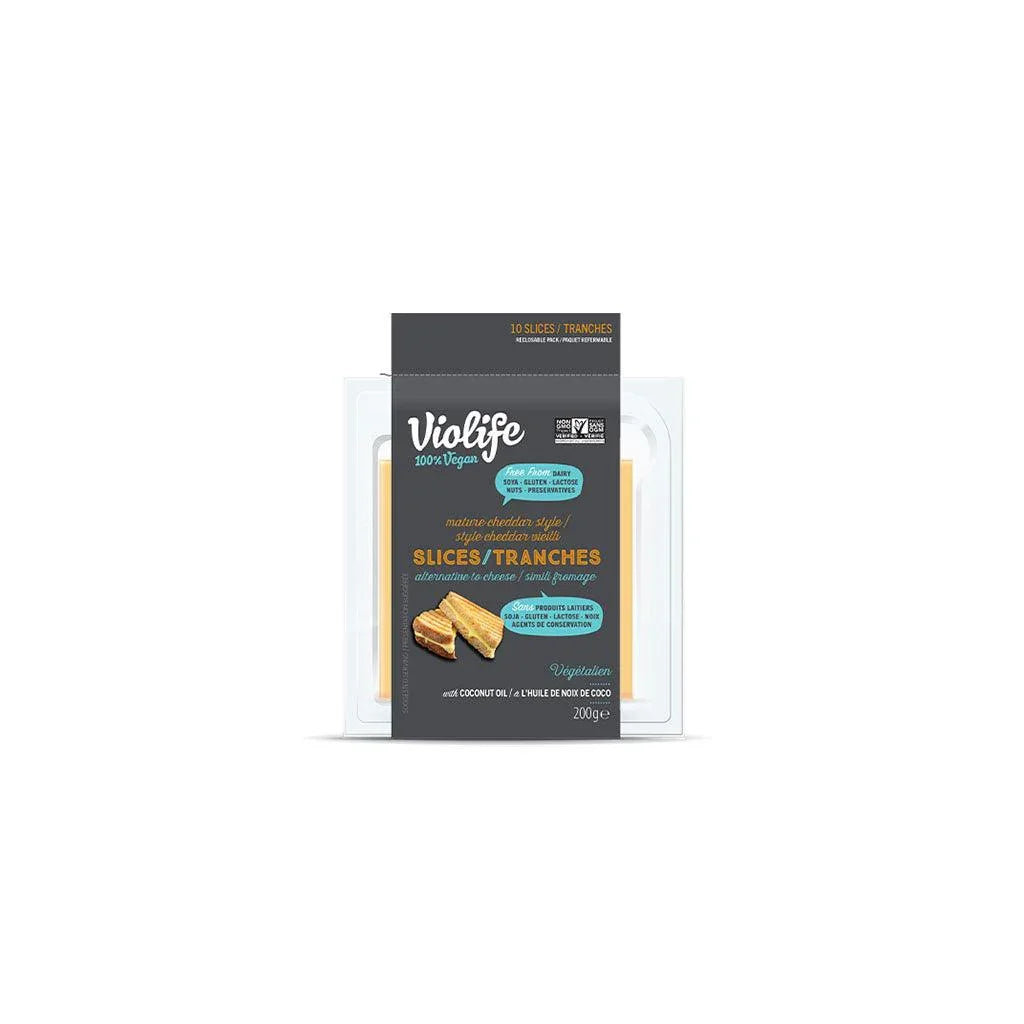 Tranches de Simili Fromage Style Cheddar Vieilli Violife - La Boite à Grains