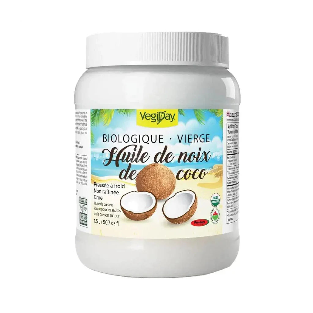 huile de noix de coco vierge biologique VegiDay - La Boite à Grains
