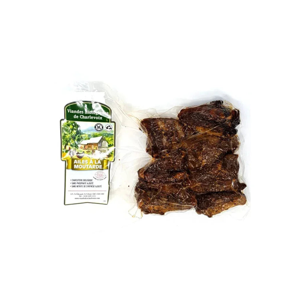 ailes de poulet à la moutarde Les Viandes Bio de Charlevoix - La Boite à Grains