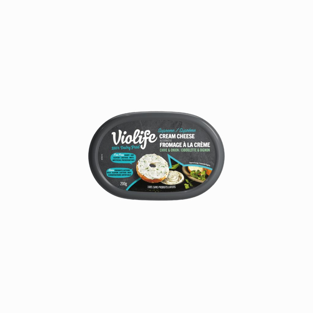 simili fromage à la crème ciboulette et oignon Violife - La Boite à Grains