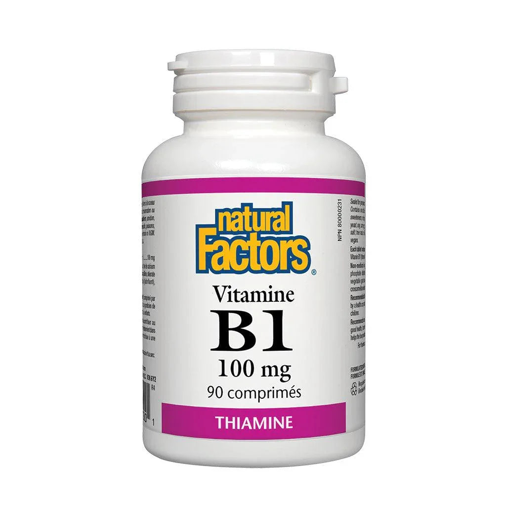 Vitamin B1 100 mg Natural Factors - La Boite à Grains