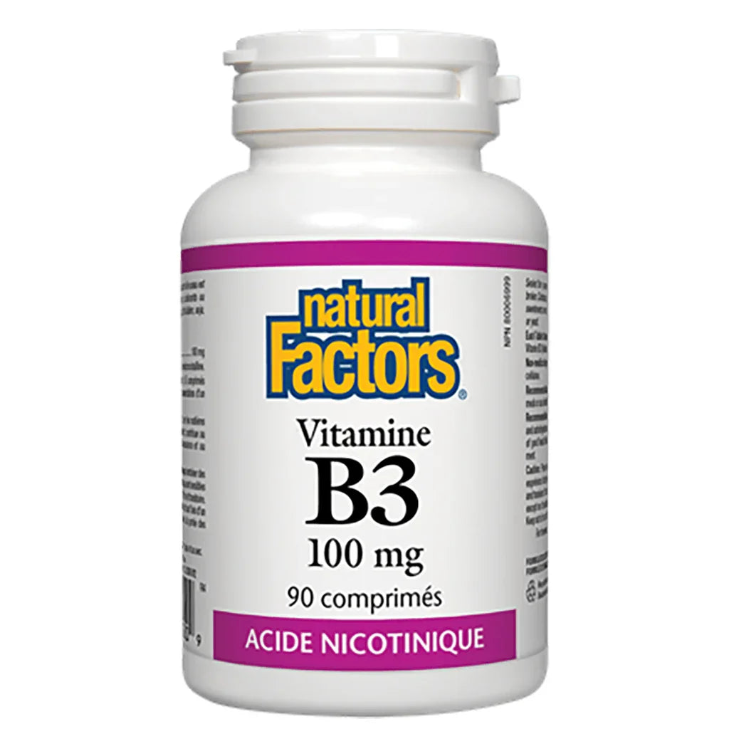 Vitamine B3 100 mg Natural Factors - La Boite à Grains