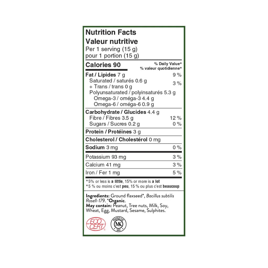 Yumi probiotic ground flax seeds - La Boite à Grains