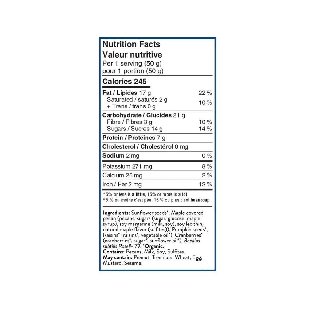Yumi probiotic maple pecan crunchy blend - La Boite à Grains