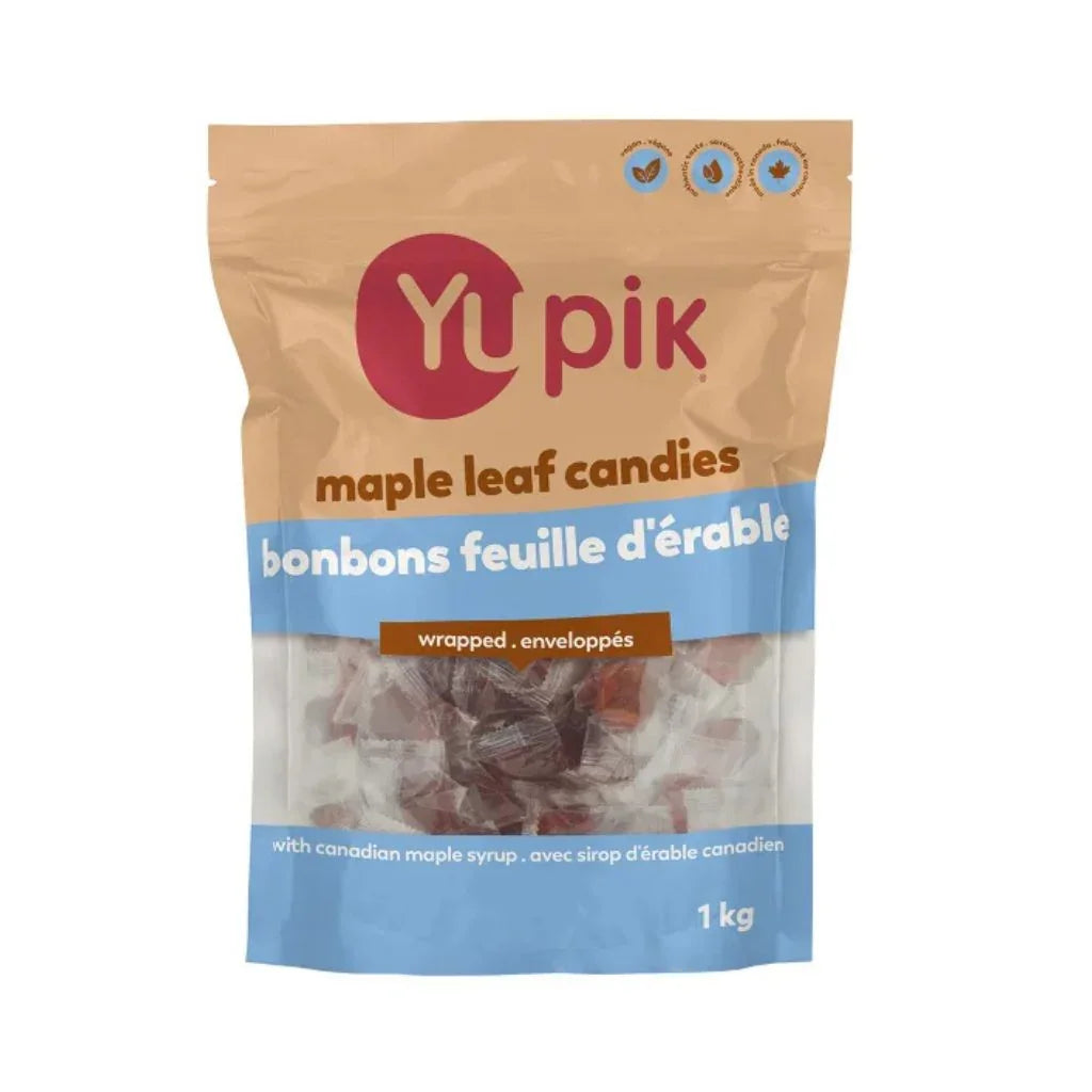 bonbons feuille d'érable enveloppés Yupik - La Boite à Grains